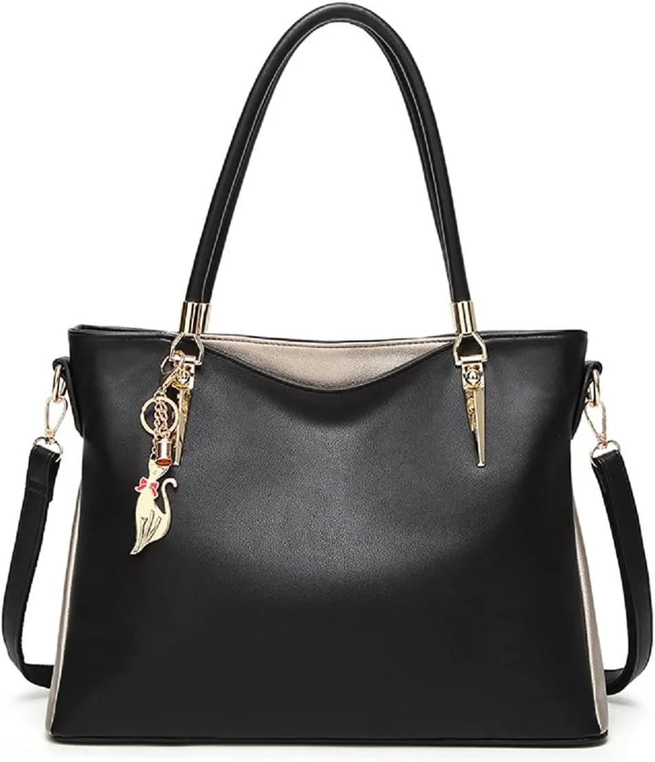 Womens Leather Handbags Purse Top-handle Bags Totes Satchel Shoulder Bag for Ladies with Decorations(Wine)