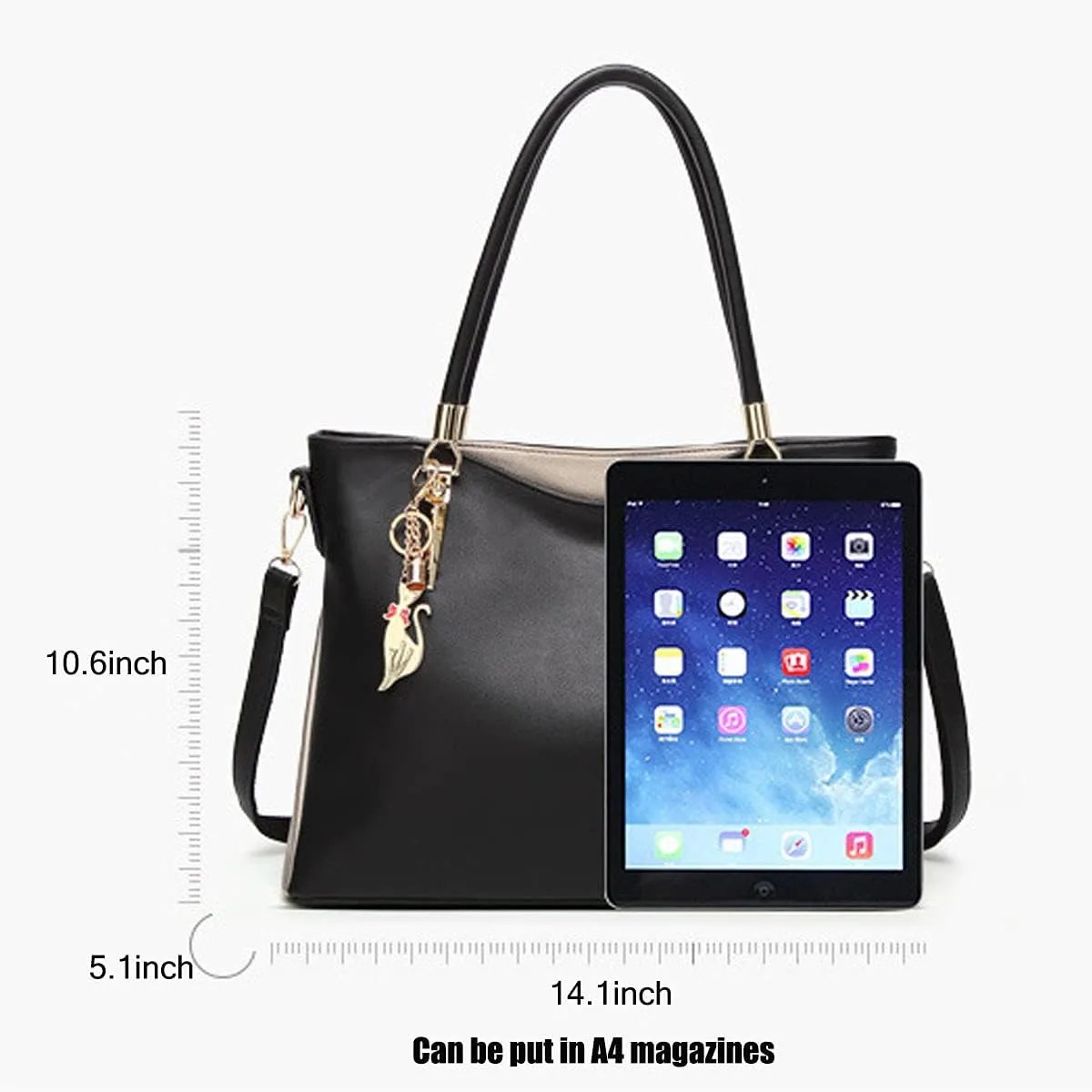 Womens Leather Handbags Purse Top-handle Bags Totes Satchel Shoulder Bag for Ladies with Decorations(Wine)