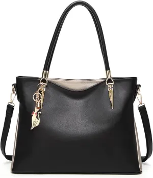 Womens Leather Handbags Purse Top-handle Bags Totes Satchel Shoulder Bag for Ladies with Decorations(Wine)