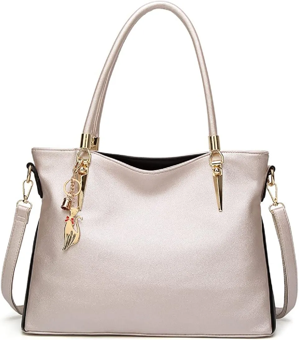Womens Leather Handbags Purse Top-handle Bags Totes Satchel Shoulder Bag for Ladies with Decorations(Wine)