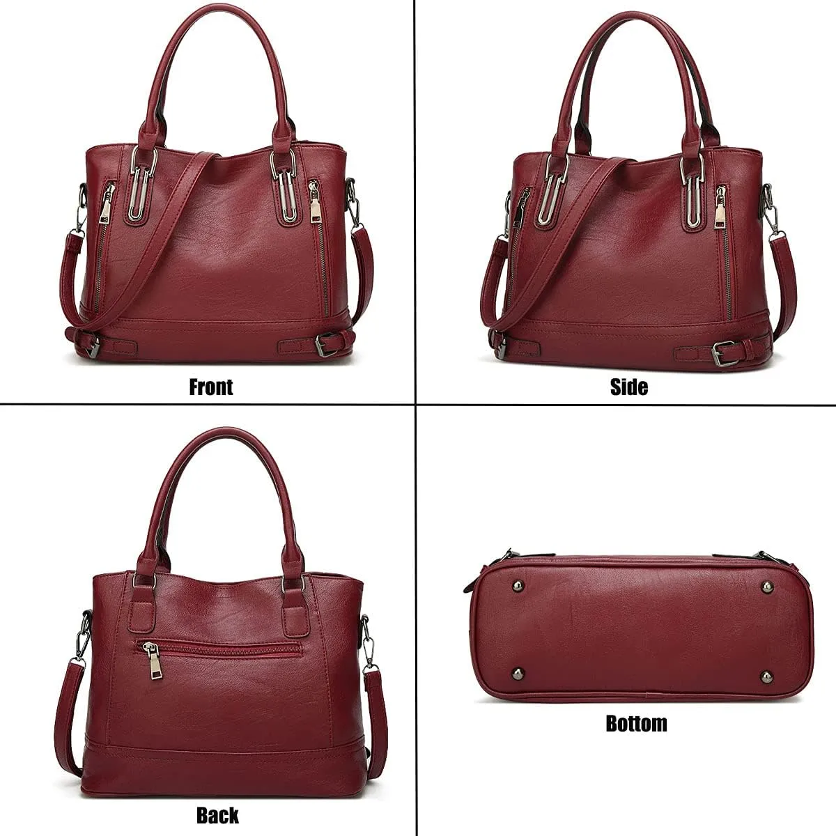 Womens Leather Shoulder Handbags Crossbody Bags Hobo Totes Top-Handle Bag Satchel and Purse for Ladies