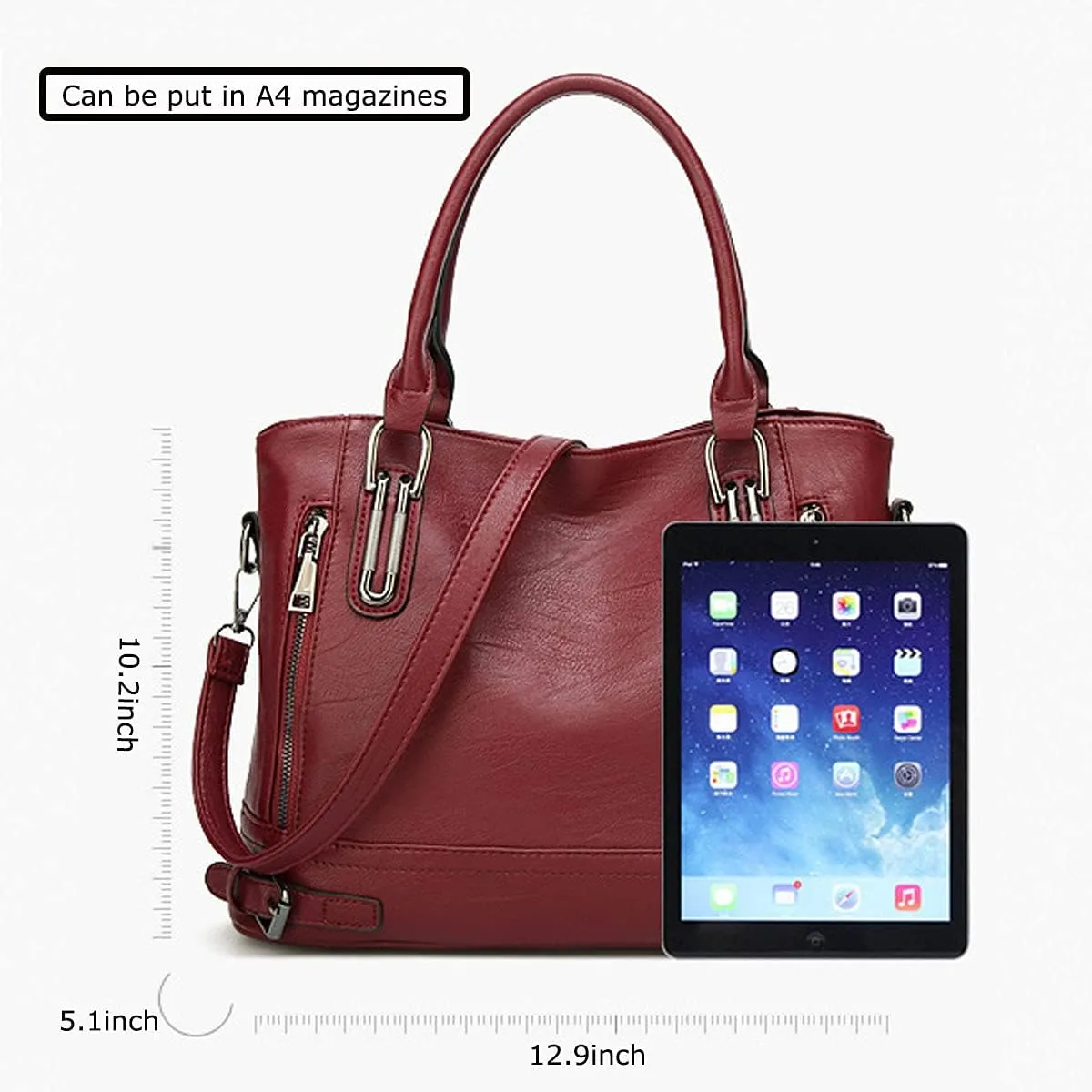 Womens Leather Shoulder Handbags Crossbody Bags Hobo Totes Top-Handle Bag Satchel and Purse for Ladies