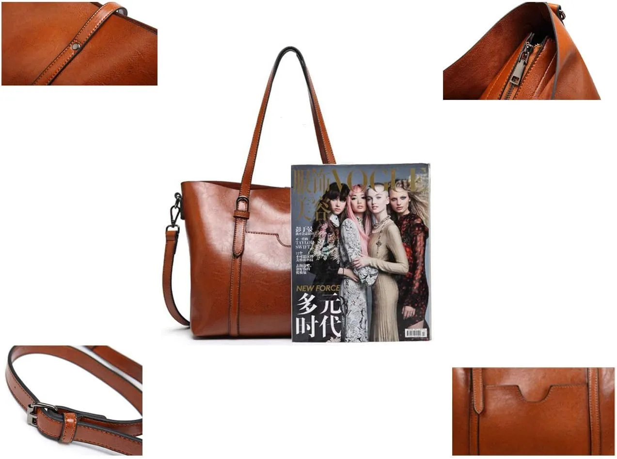 Womens PU Leather Handbag Top Handle Tote Shoulder Hobo Bag Satchel Purse