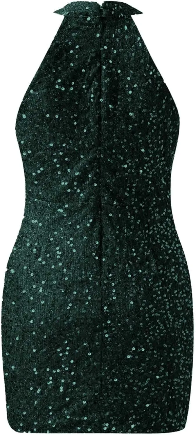Womens Sequin Dress Hot Drilling Tassel Mini Dress Cocktail Party Dress Sexy Club Night Dress Wrap Hip Dresses