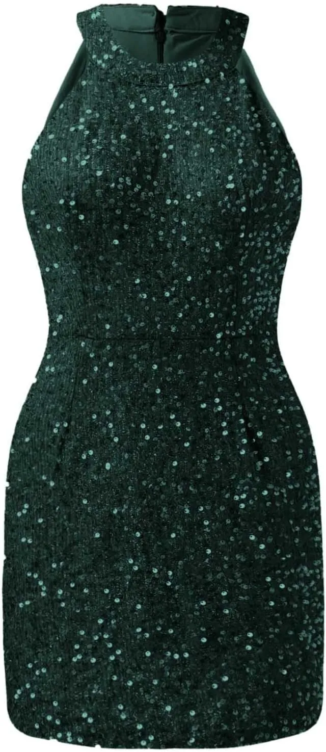 Womens Sequin Dress Hot Drilling Tassel Mini Dress Cocktail Party Dress Sexy Club Night Dress Wrap Hip Dresses