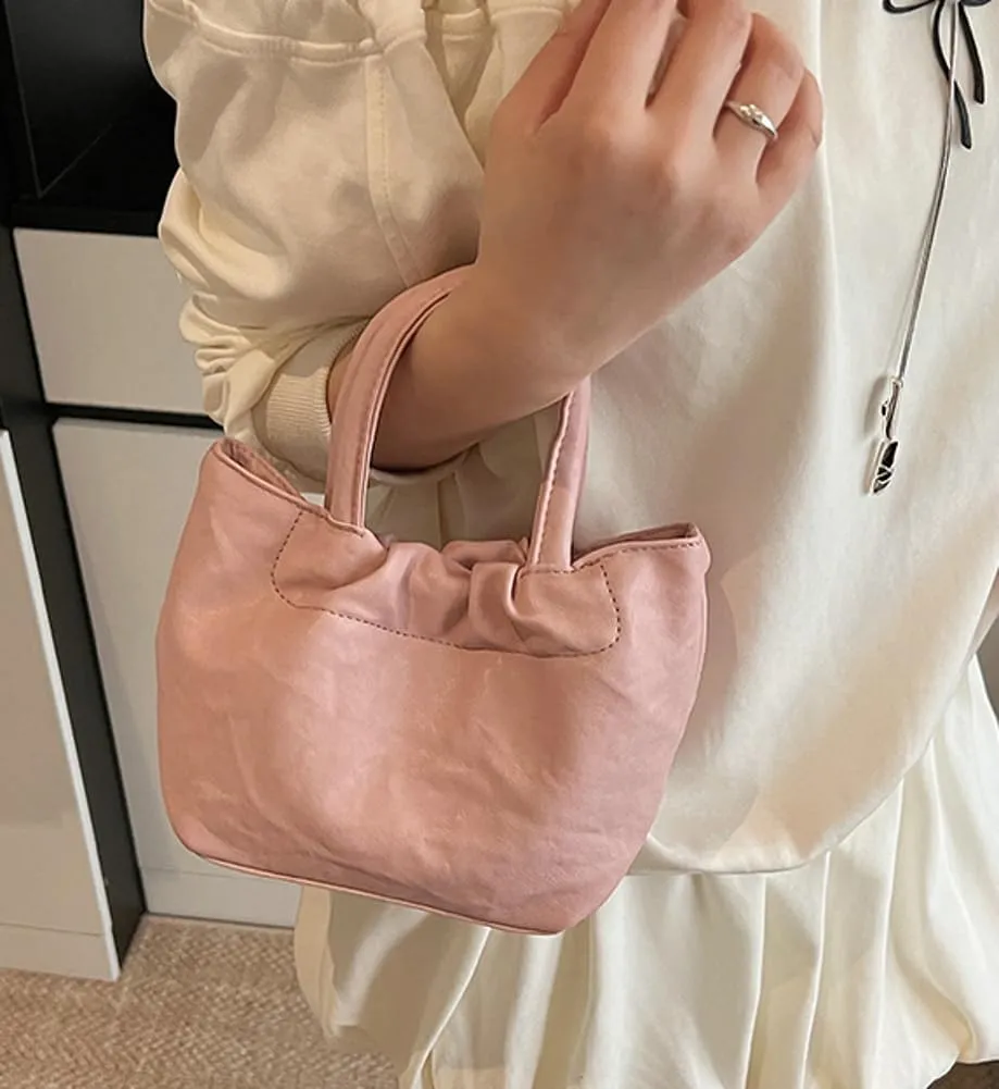 Womens Vegan Leather Crossbody Purses Small Chic Pleated Shoulder Tote Bag Satchels Bucket Top Handle Handbags 2025