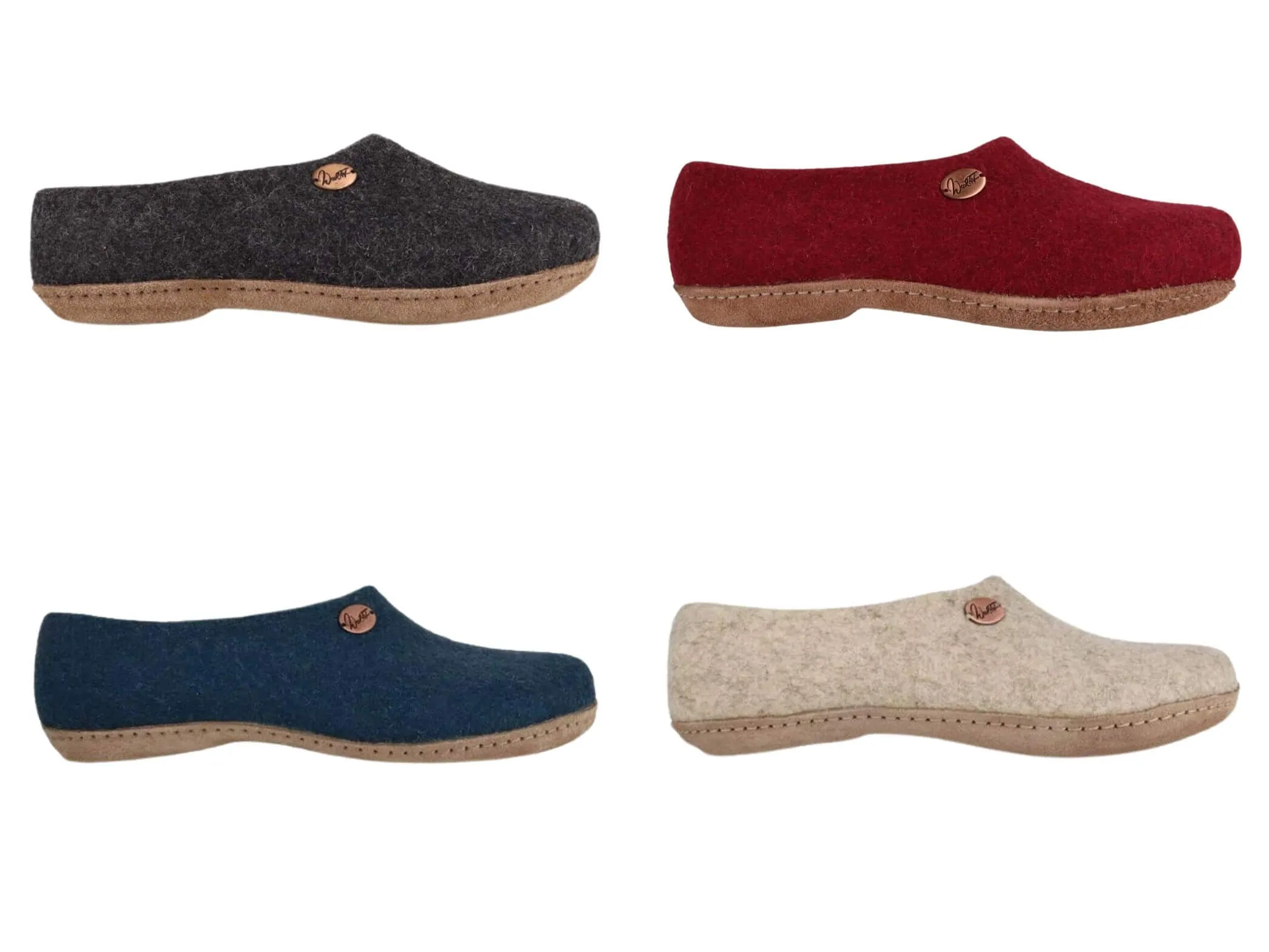 WoolFit Classic | Closed-Heel Slippers with Insoles & Leather Sole