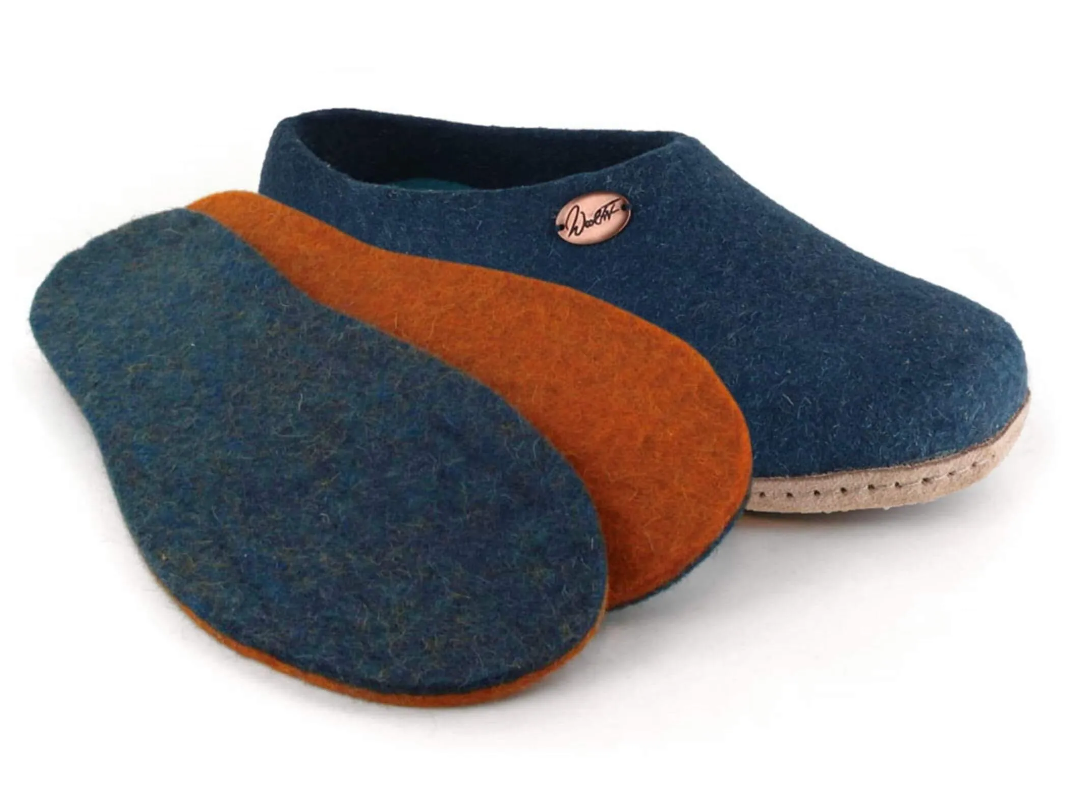 WoolFit Classic | Closed-Heel Slippers with Insoles & Leather Sole