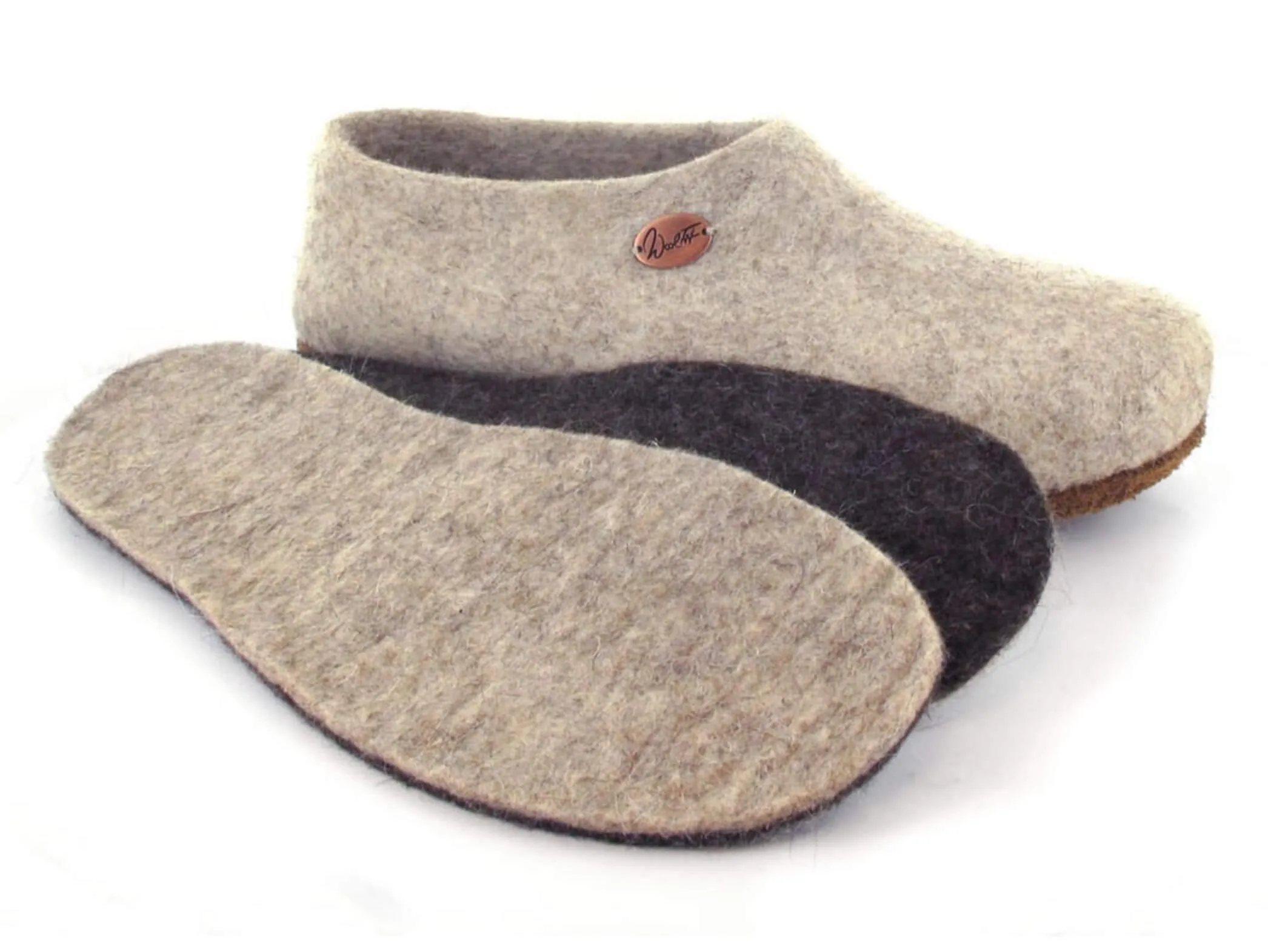 WoolFit Classic | Closed-Heel Slippers with Insoles & Leather Sole