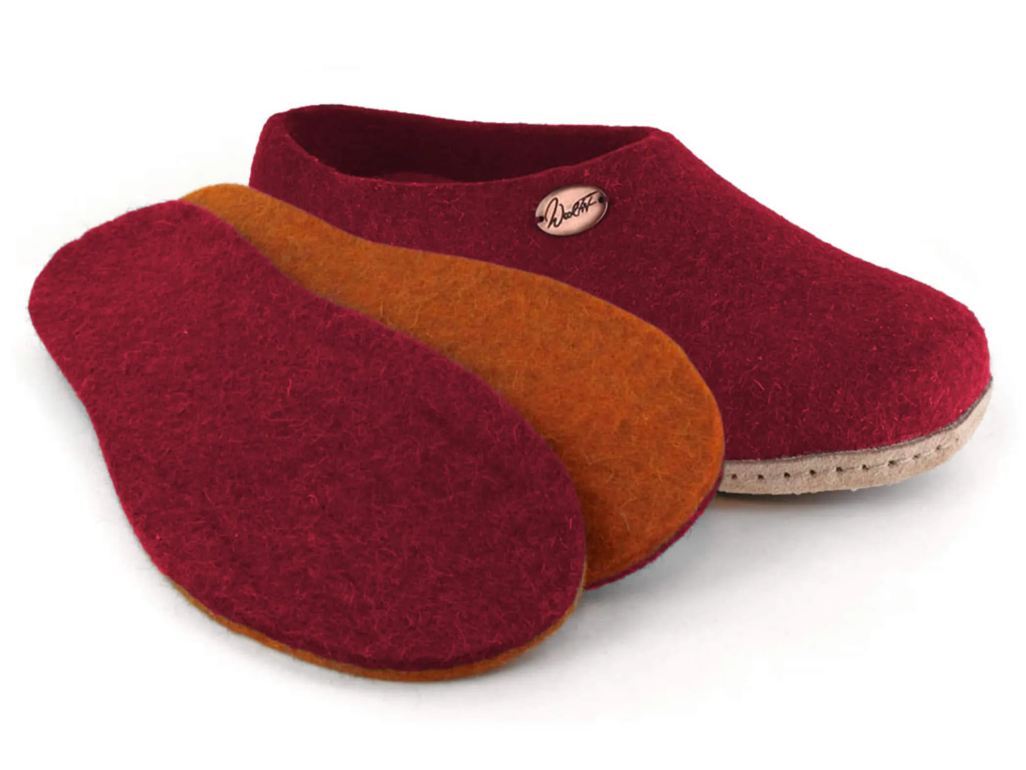 WoolFit Classic | Closed-Heel Slippers with Insoles & Leather Sole