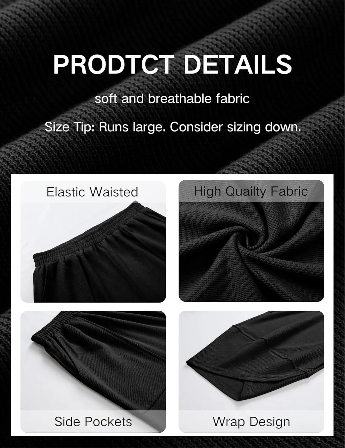 Xiaoxuemeng Womens Baggy Wide Leg Pants Casual Elastic Waisted Palazzo Harem Pants with Pockets