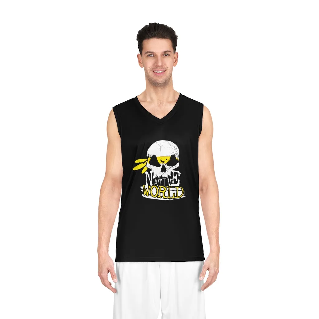 Yellow Native World Logo Basketball Jersey