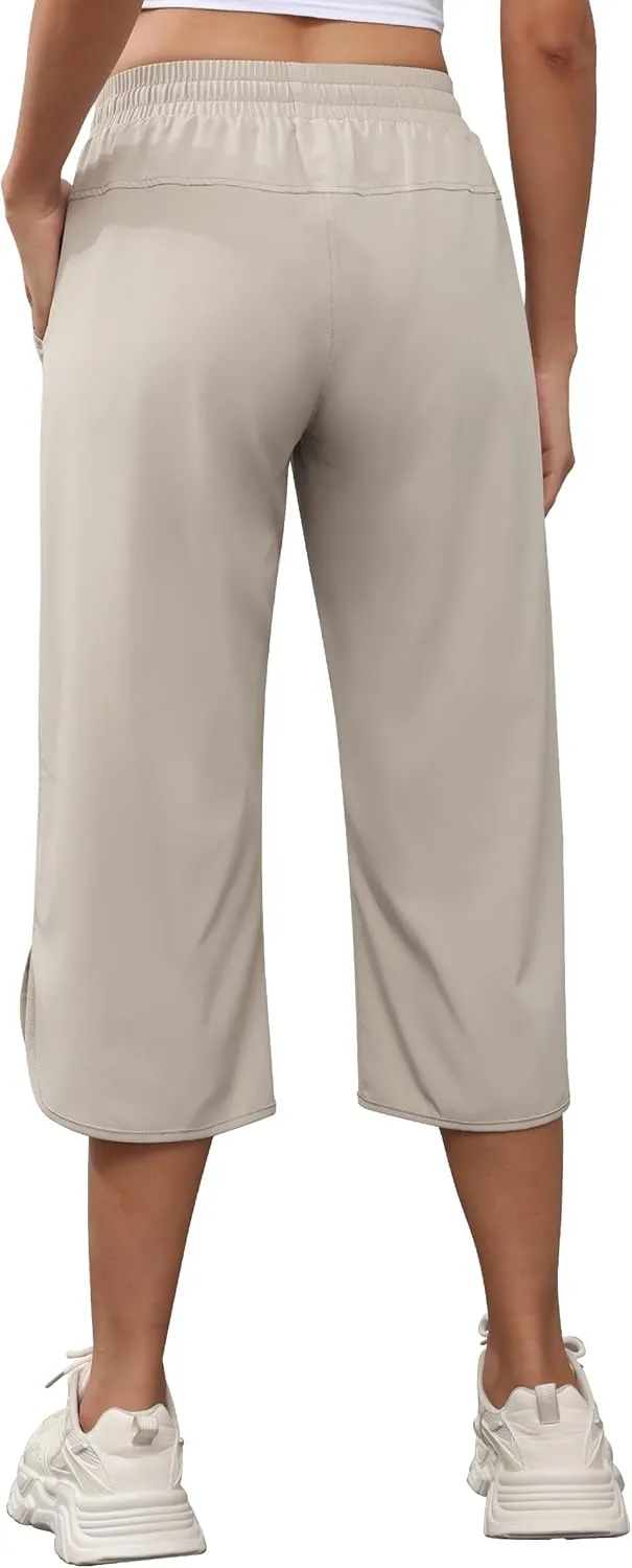 YuKaiChen Women's Capris Wide Leg Lightweight Quick Dry Pants Hiking Outdoor Athletic