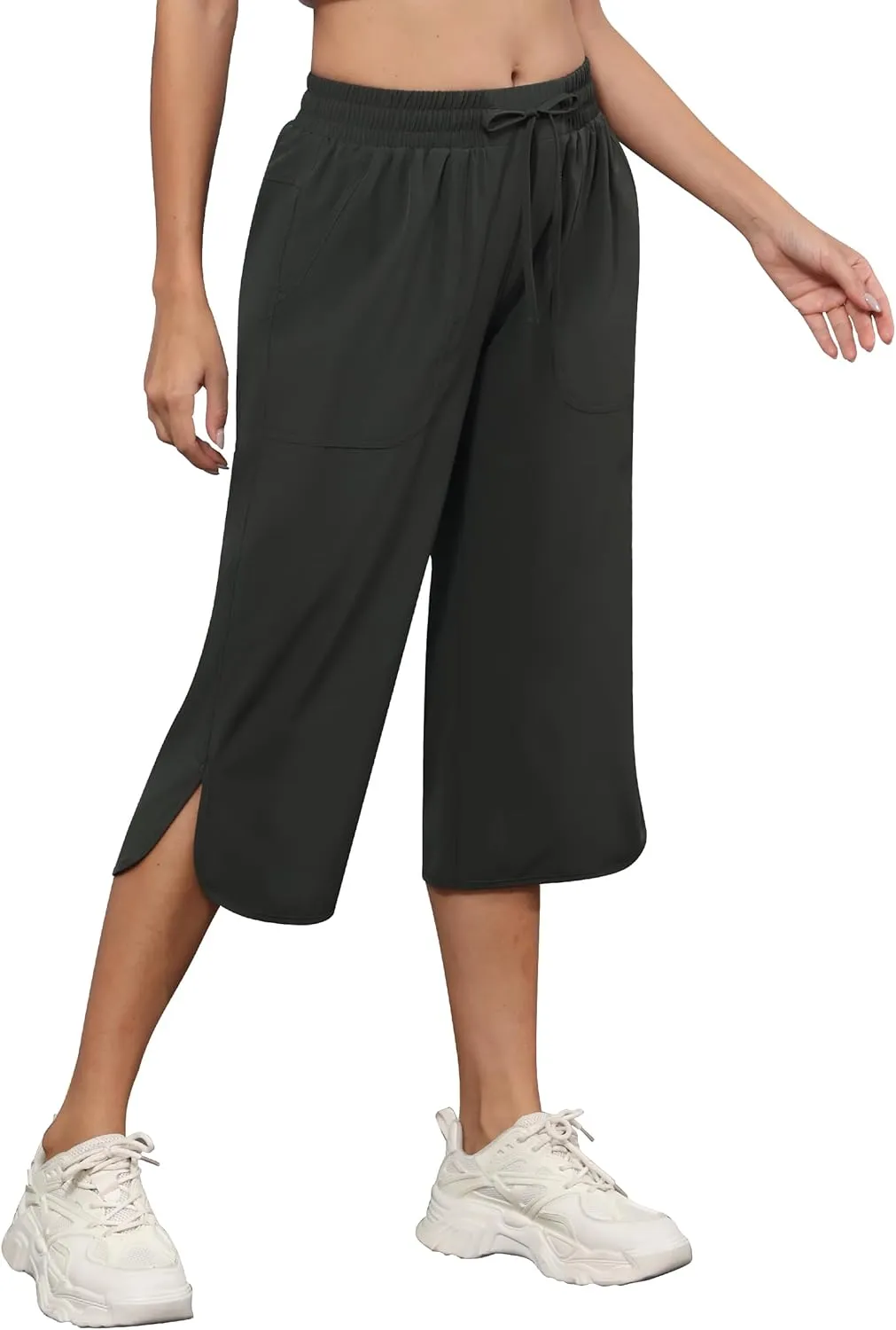YuKaiChen Women's Capris Wide Leg Lightweight Quick Dry Pants Hiking Outdoor Athletic