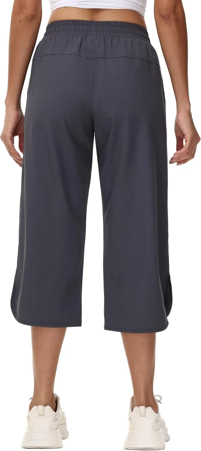 YuKaiChen Women's Capris Wide Leg Lightweight Quick Dry Pants Hiking Outdoor Athletic
