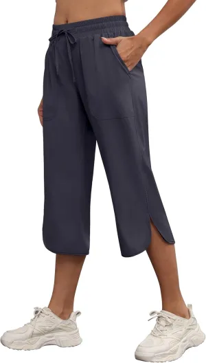 YuKaiChen Women's Capris Wide Leg Lightweight Quick Dry Pants Hiking Outdoor Athletic