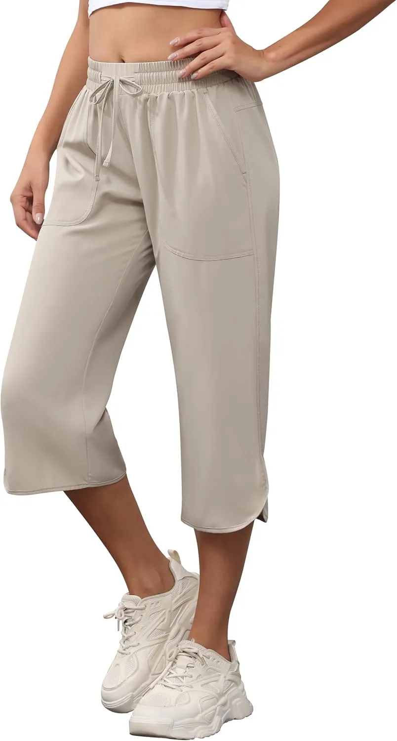 YuKaiChen Women's Capris Wide Leg Lightweight Quick Dry Pants Hiking Outdoor Athletic