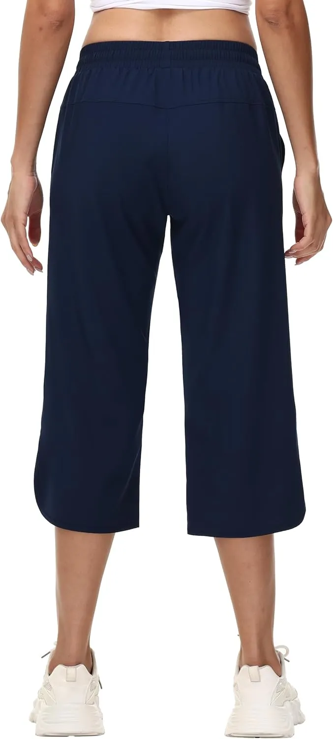 YuKaiChen Women's Capris Wide Leg Lightweight Quick Dry Pants Hiking Outdoor Athletic