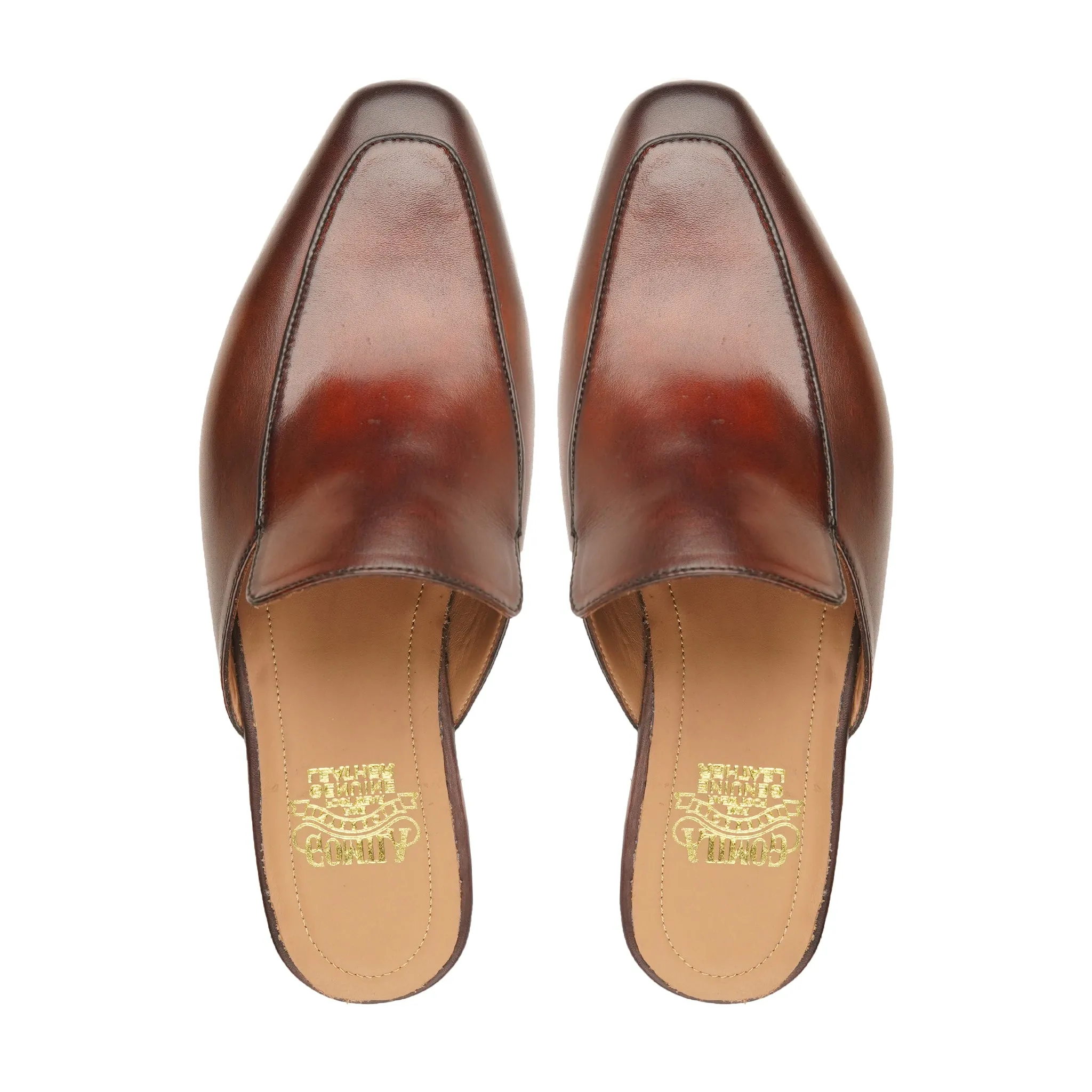 Zika - Men's Brown Patina Calf Leather Slipper