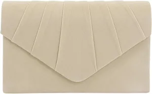 ZIUMUDY Elegant Velvet Envelope Pleated Clutch Bags Wedding Evening Shoulder Chain Handbags