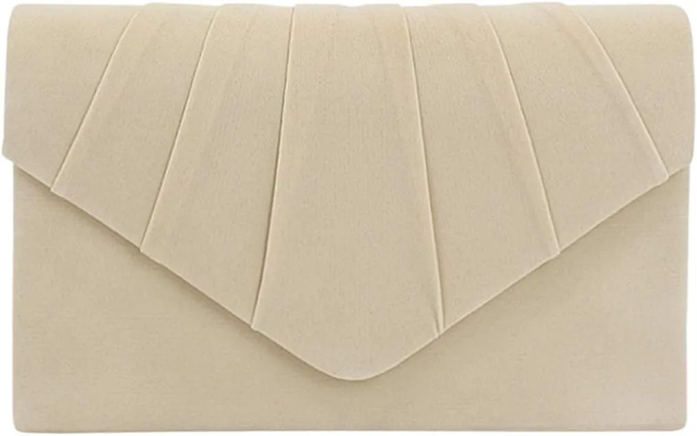 ZIUMUDY Elegant Velvet Envelope Pleated Clutch Bags Wedding Evening Shoulder Chain Handbags