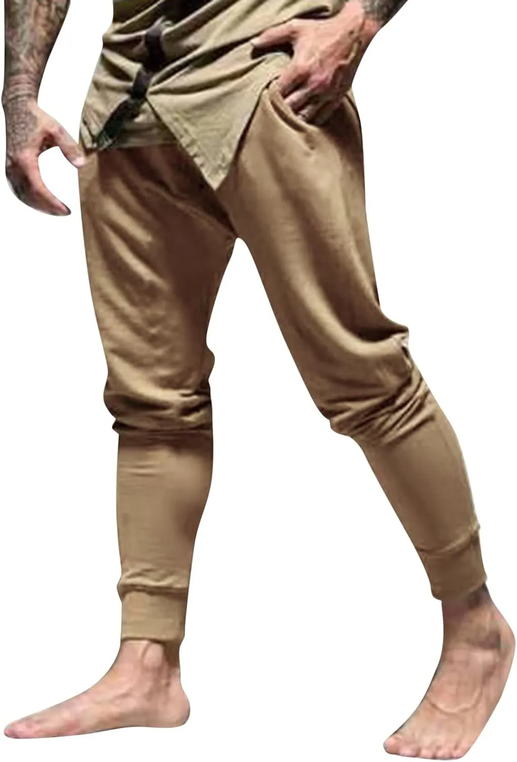 ZYXTIM Mens Casual Jogger Sweatpants Stretch Drawstring Gym Workout Athletic Track Pants Slim Fit Tapered Cuffed Trousers