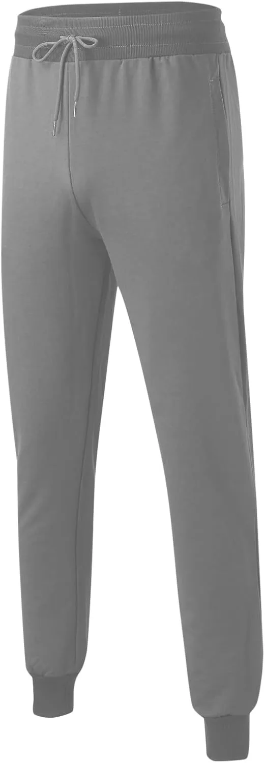 ZYXTIM Mens Casual Jogger Sweatpants Stretch Drawstring Gym Workout Athletic Track Pants Slim Fit Tapered Cuffed Trousers