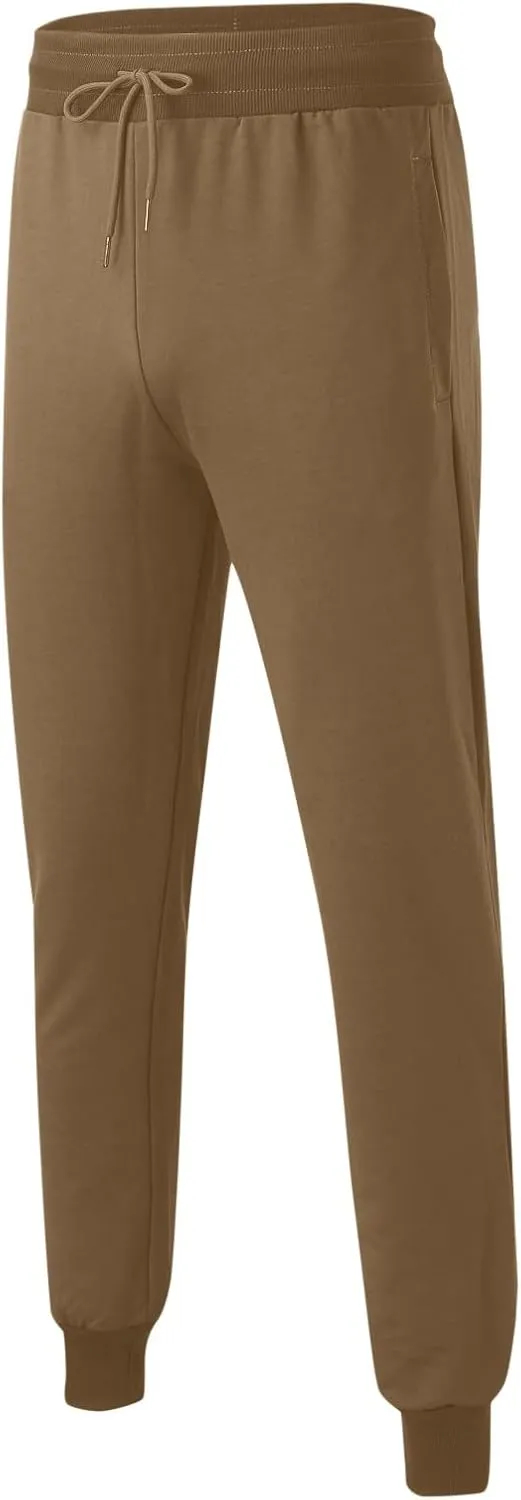 ZYXTIM Mens Casual Jogger Sweatpants Stretch Drawstring Gym Workout Athletic Track Pants Slim Fit Tapered Cuffed Trousers
